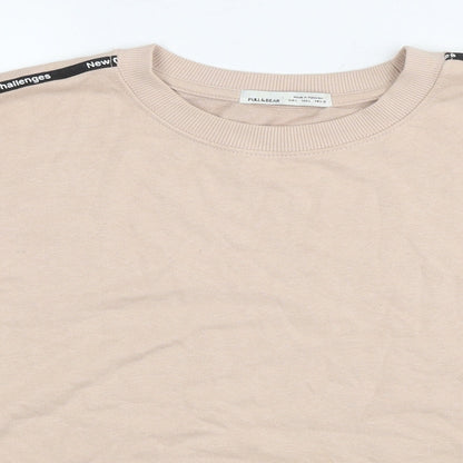Womens UK Size XL Pull&Bear Beige Pullover Sweatshirt