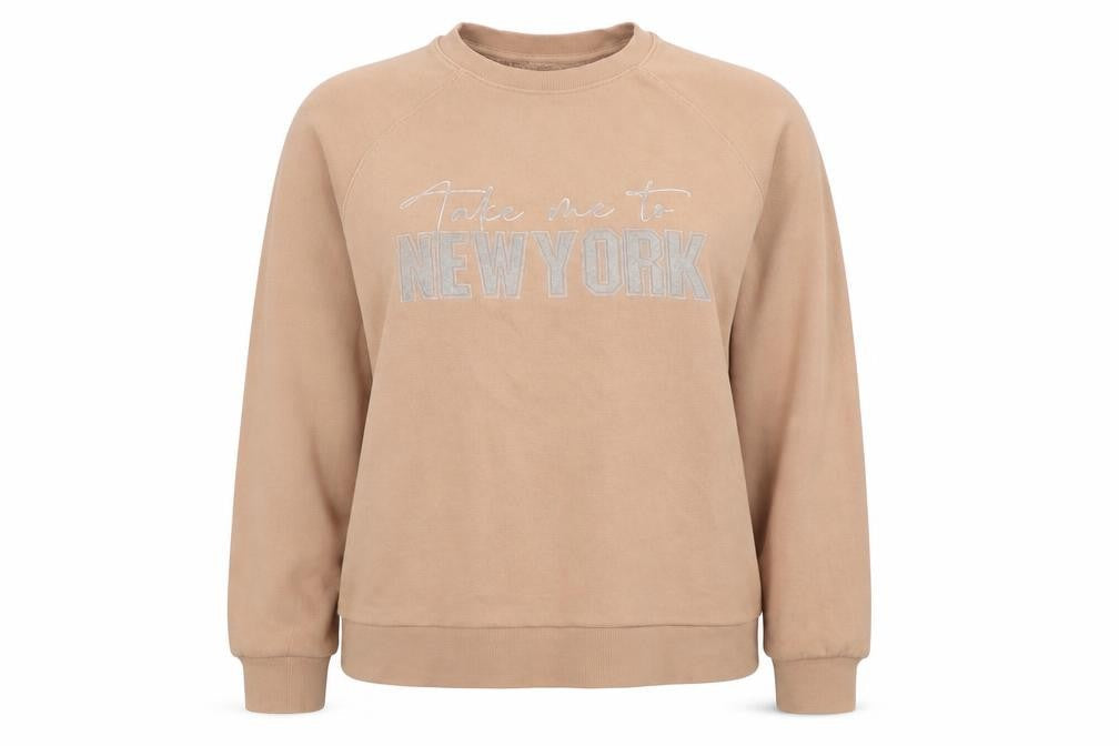 Next Womens Beige Cotton Pullover Sweatshirt Size M Pullover - New York