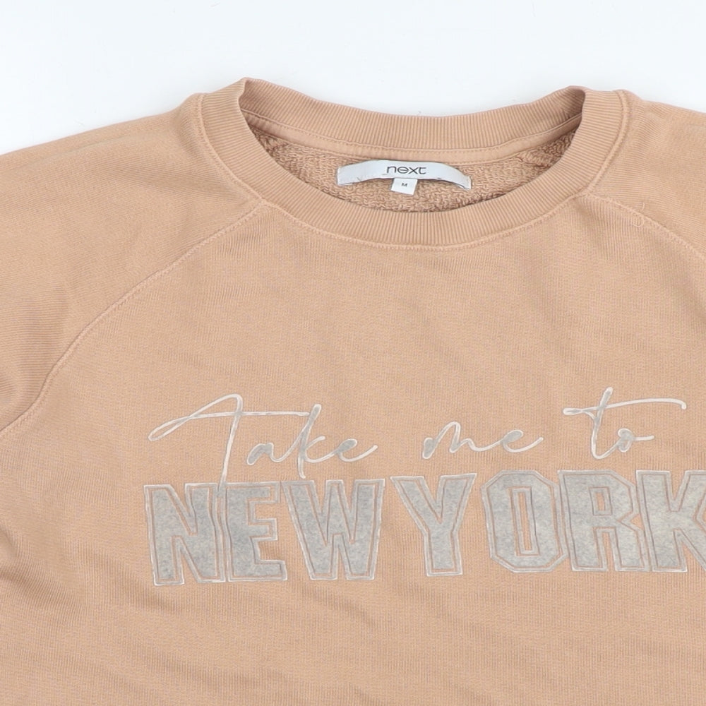 Next Womens Beige Cotton Pullover Sweatshirt Size M Pullover - New York