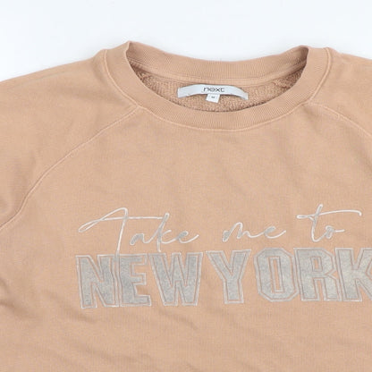 Next Womens Beige Cotton Pullover Sweatshirt Size M Pullover - New York
