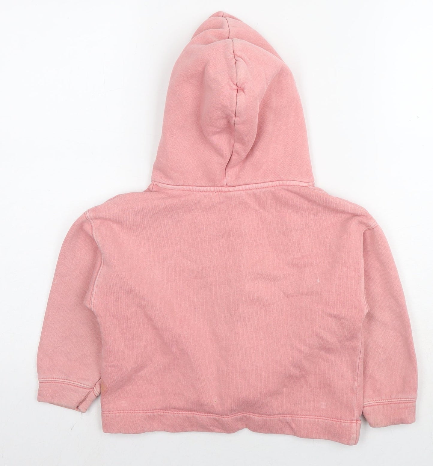 Zara Girls Pink Cotton Pullover Hoodie Size 6 Years Pullover