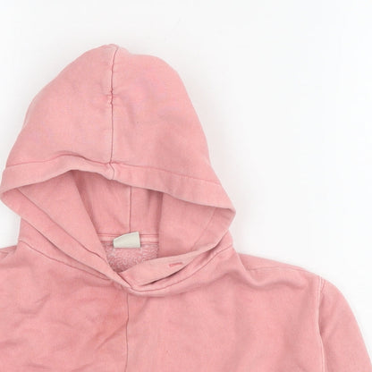 Zara Girls Pink Cotton Pullover Hoodie Size 6 Years Pullover
