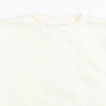 Topshop Womens White Cotton Pullover Sweatshirt Size XS Pullover