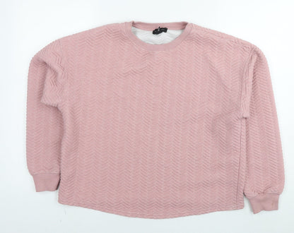 New Look Womens Pink Polyester Pullover Sweatshirt Size M Pullover