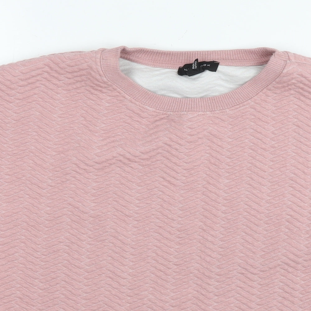 New Look Womens Pink Polyester Pullover Sweatshirt Size M Pullover