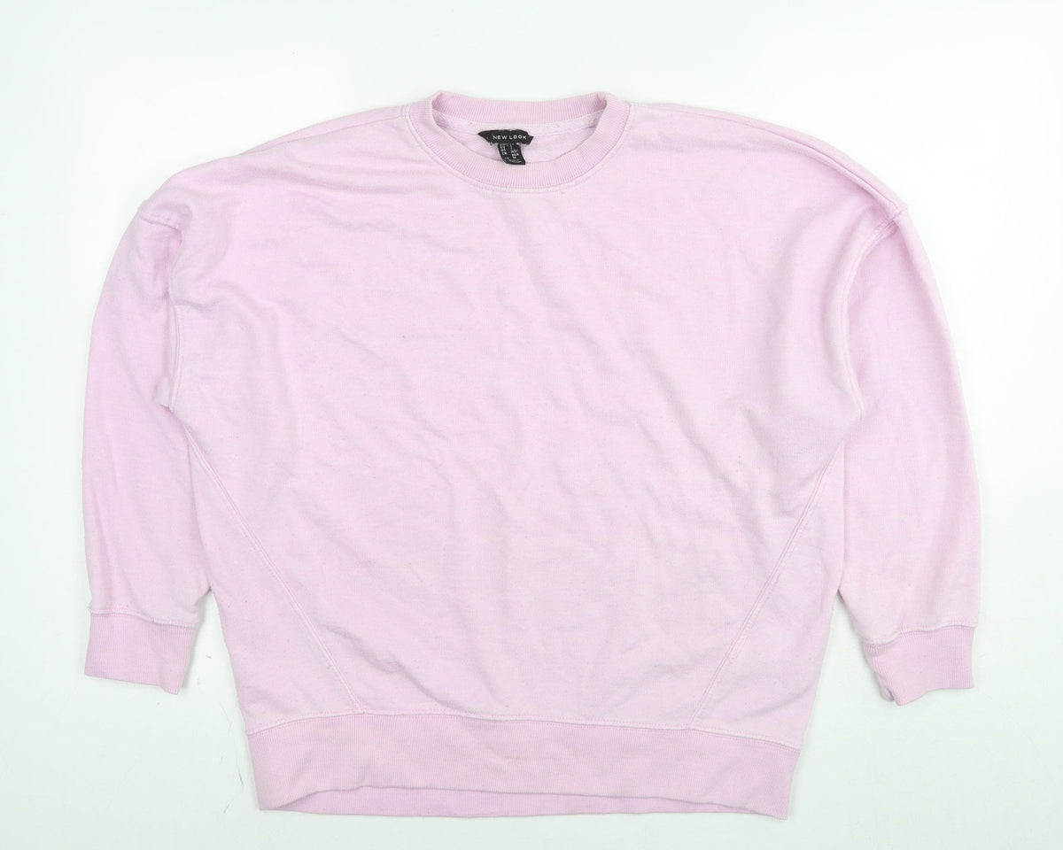 New Look Womens Pink Polyester Pullover Sweatshirt Size S Pullover