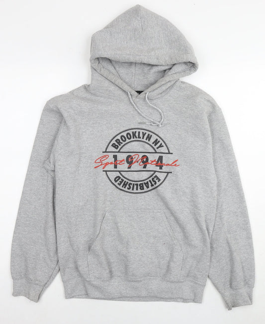 Mens UK Size S Boohoo Grey Pullover Hoodie