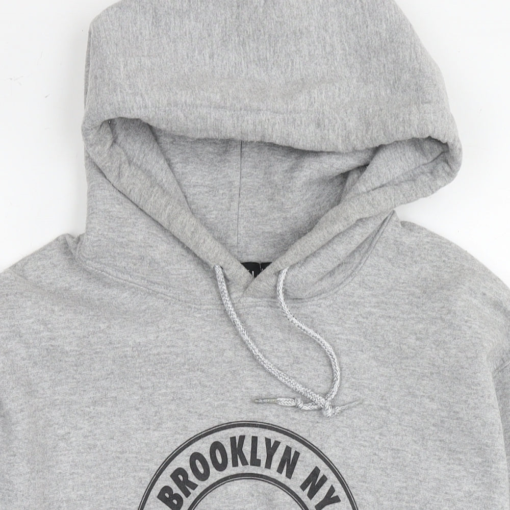 Mens UK Size S Boohoo Grey Pullover Hoodie