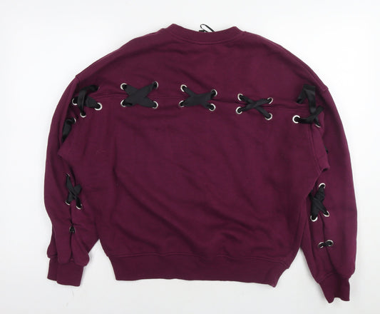 Womens UK Size S Divided by H&M Purple Pullover Sweatshirt