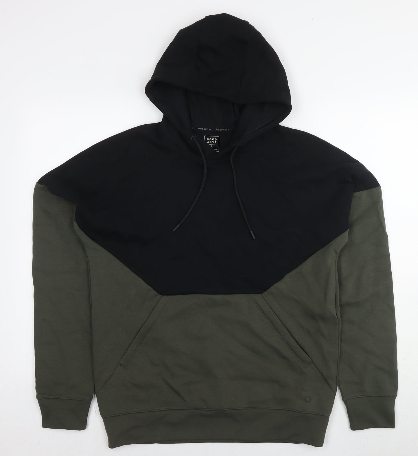 GOODMOVE Mens Green Cotton Pullover Hoodie Size S