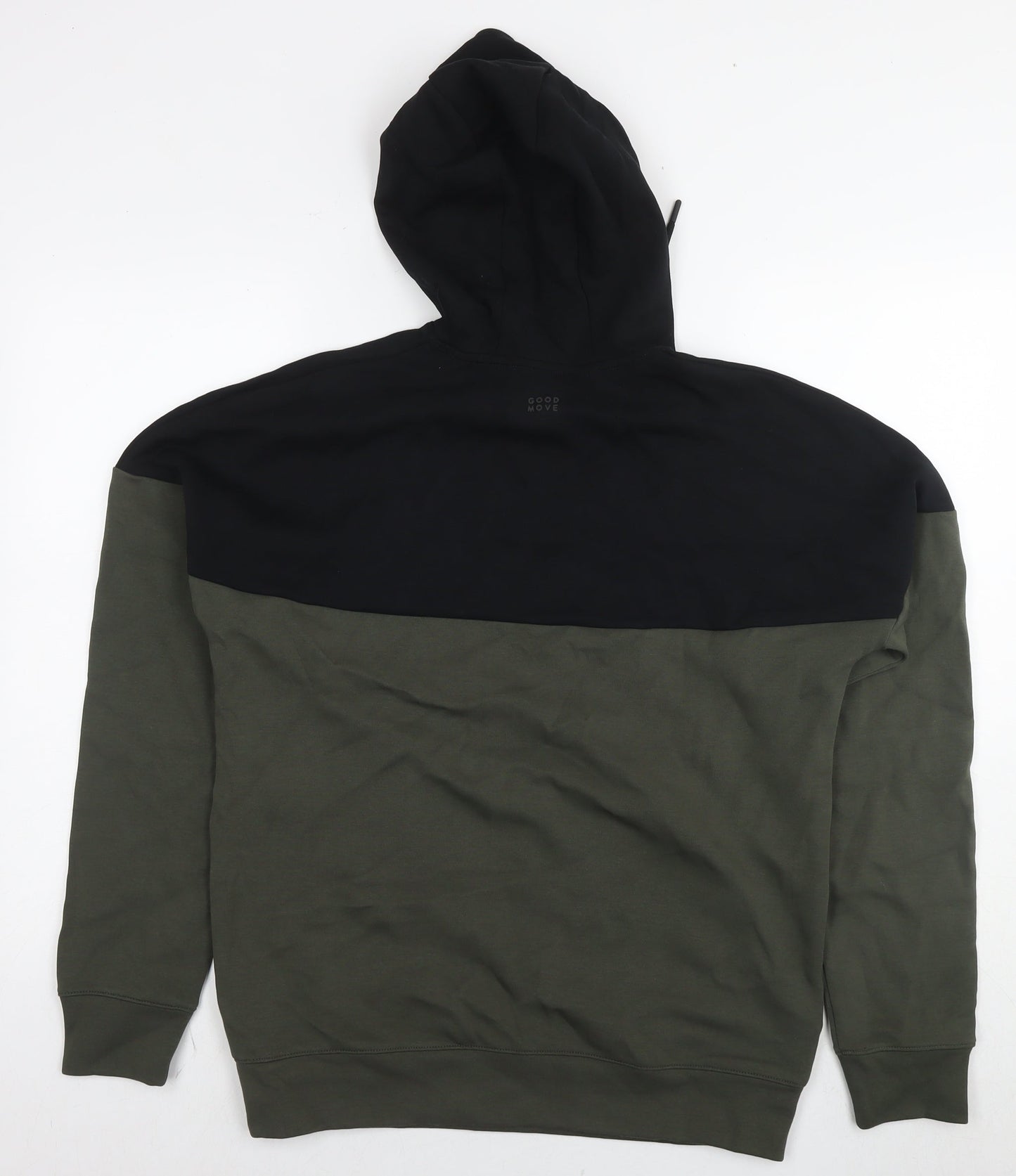 GOODMOVE Mens Green Cotton Pullover Hoodie Size S