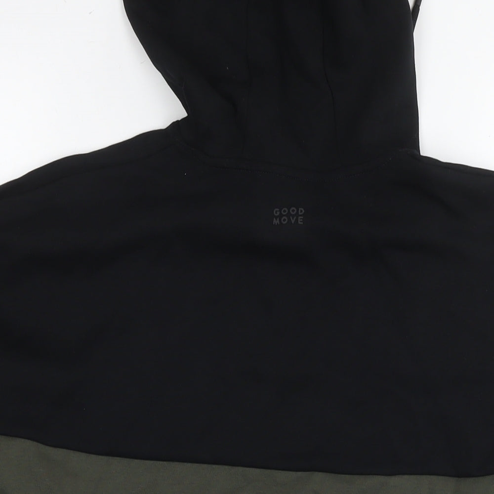 GOODMOVE Mens Green Cotton Pullover Hoodie Size S
