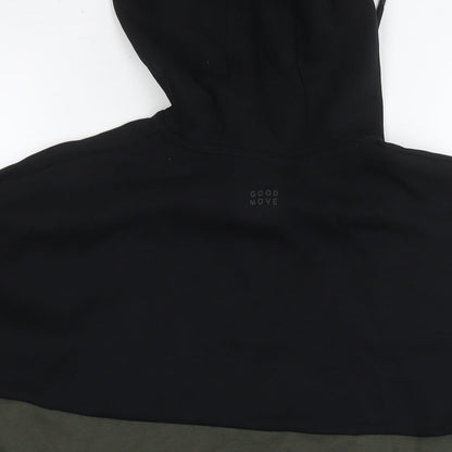 GOODMOVE Mens Green Cotton Pullover Hoodie Size S