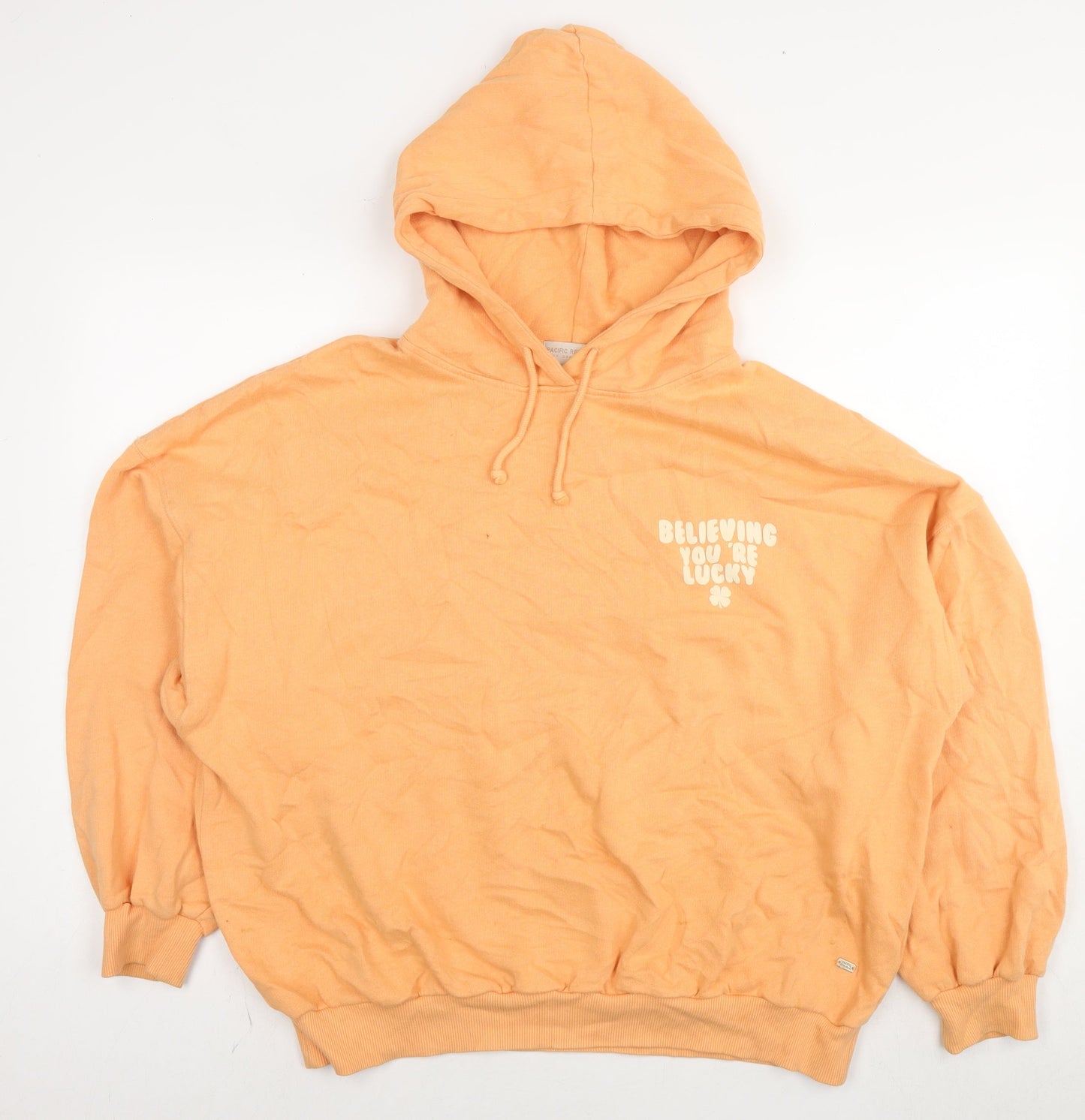 Womens UK Size S Pull&Bear Orange Pullover Hoodie