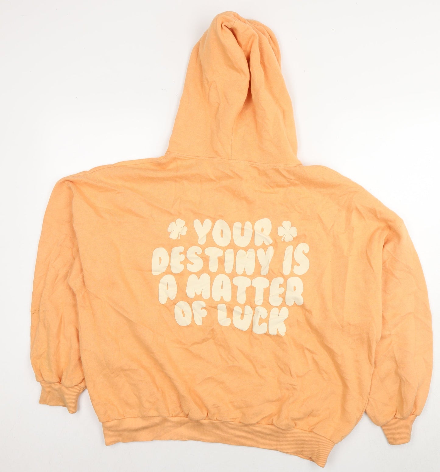 Womens UK Size S Pull&Bear Orange Pullover Hoodie