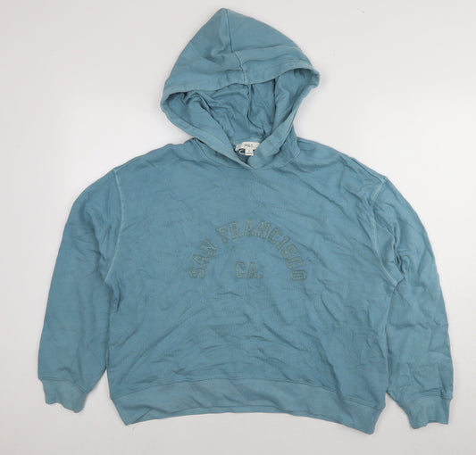Mens UK Size M Marks and Spencer Blue Pullover Hoodie