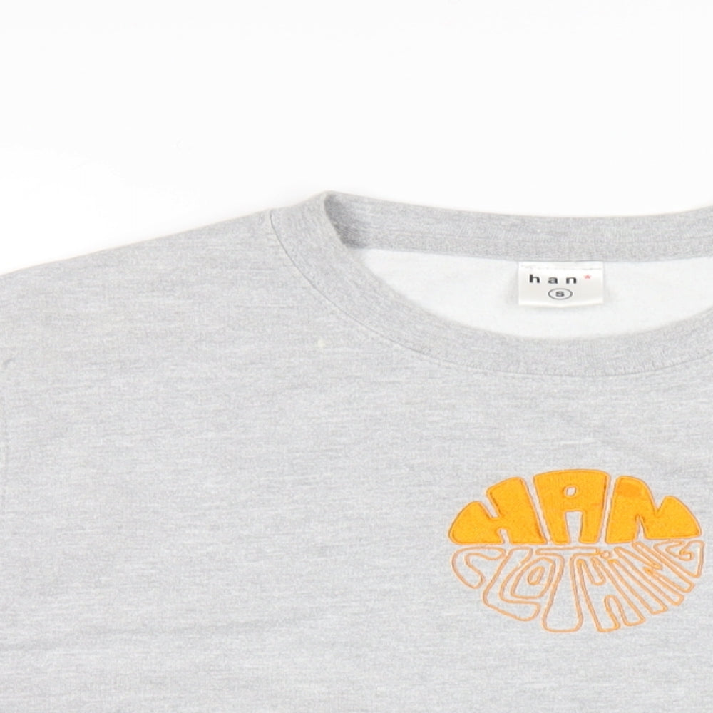 Han Womens Grey Cotton Pullover Sweatshirt Size S Pullover