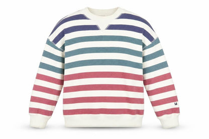 LEON & HARPER Womens Multicoloured Striped Cotton Pullover Sweatshirt Size XS Pullover