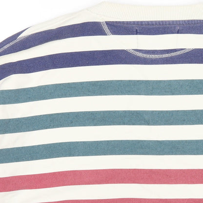 LEON & HARPER Womens Multicoloured Striped Cotton Pullover Sweatshirt Size XS Pullover