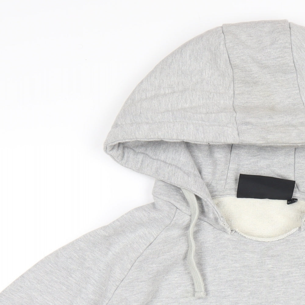 Twinzz Mens Grey Cotton Pullover Hoodie Size L