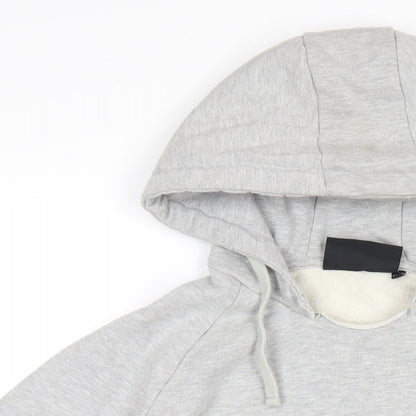 Twinzz Mens Grey Cotton Pullover Hoodie Size L