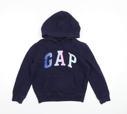 Gap Girls Blue Cotton Pullover Hoodie Size 10 Years Pullover