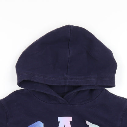 Gap Girls Blue Cotton Pullover Hoodie Size 10 Years Pullover