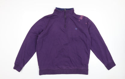 Mens UK Size XL Crew Clothing Purple Pullover Sweatshirt