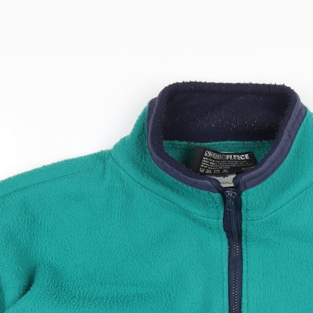 Mens UK Size L Nordic Fleece Green Jacket
