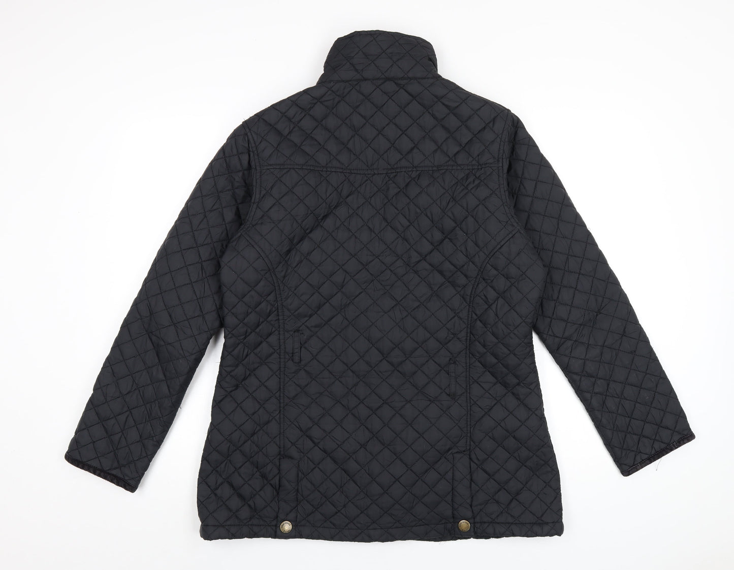 Sherwood Womens Black Quilted Coat Size 14 Zip