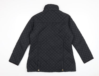 Sherwood Womens Black Quilted Coat Size 14 Zip
