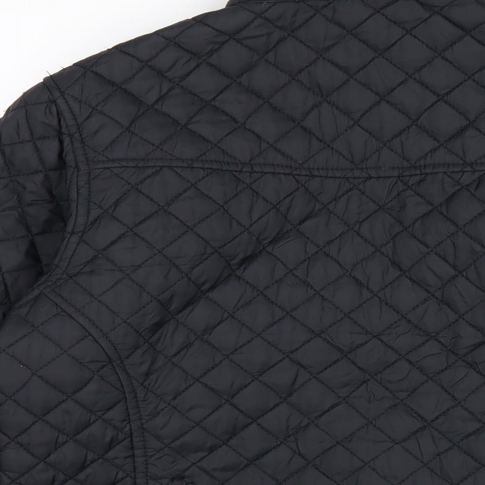 Sherwood Womens Black Quilted Coat Size 14 Zip