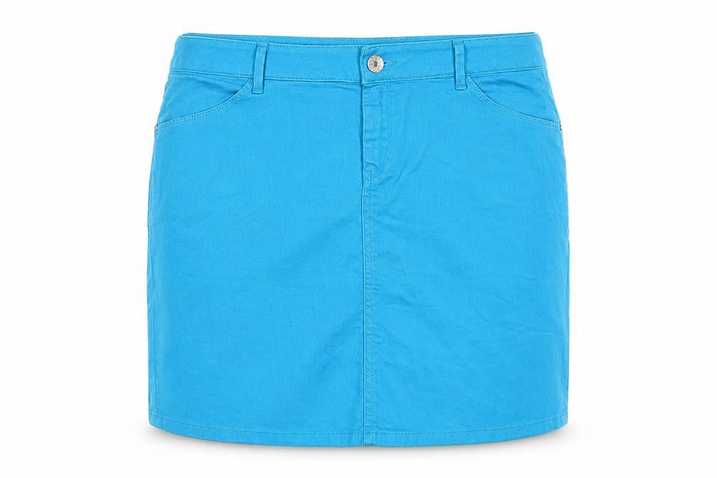 Mexx Womens Blue Cotton A-Line Skirt Size 41 in Zip