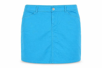 Mexx Womens Blue Cotton A-Line Skirt Size 41 in Zip