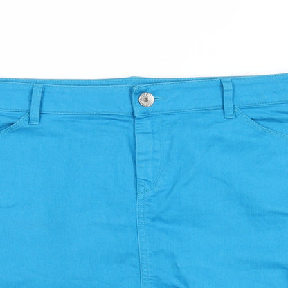 Mexx Womens Blue Cotton A-Line Skirt Size 41 in Zip