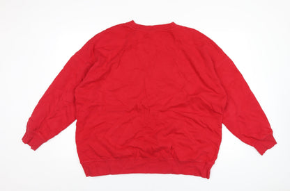 Brooklyn Athletics Womens Red Cotton Full Zip Sweatshirt Size M Pullover
