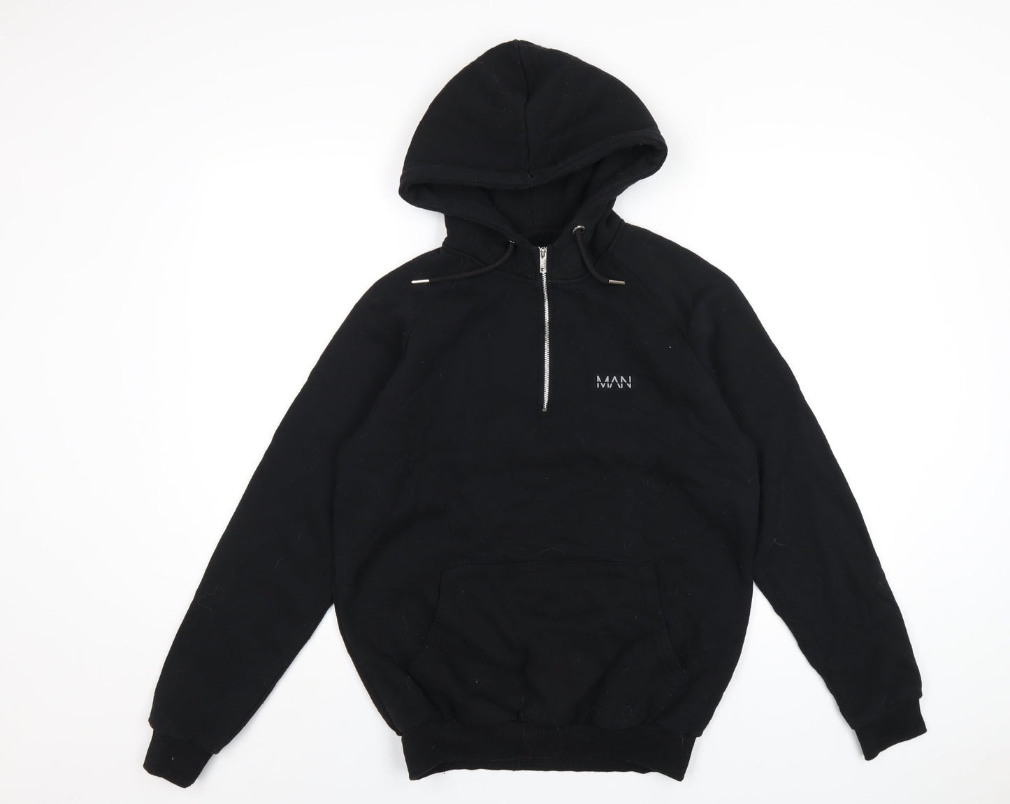 Mens UK Size M Boohoo Black Pullover Hoodie