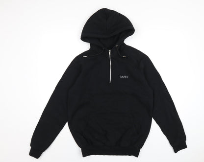 Mens UK Size M Boohoo Black Pullover Hoodie
