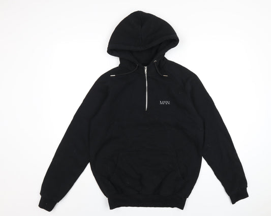 Mens UK Size M Boohoo Black Pullover Hoodie