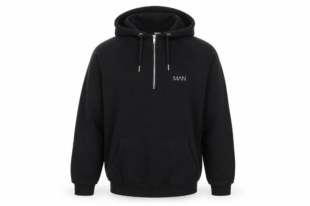 Mens UK Size M Boohoo Black Pullover Hoodie
