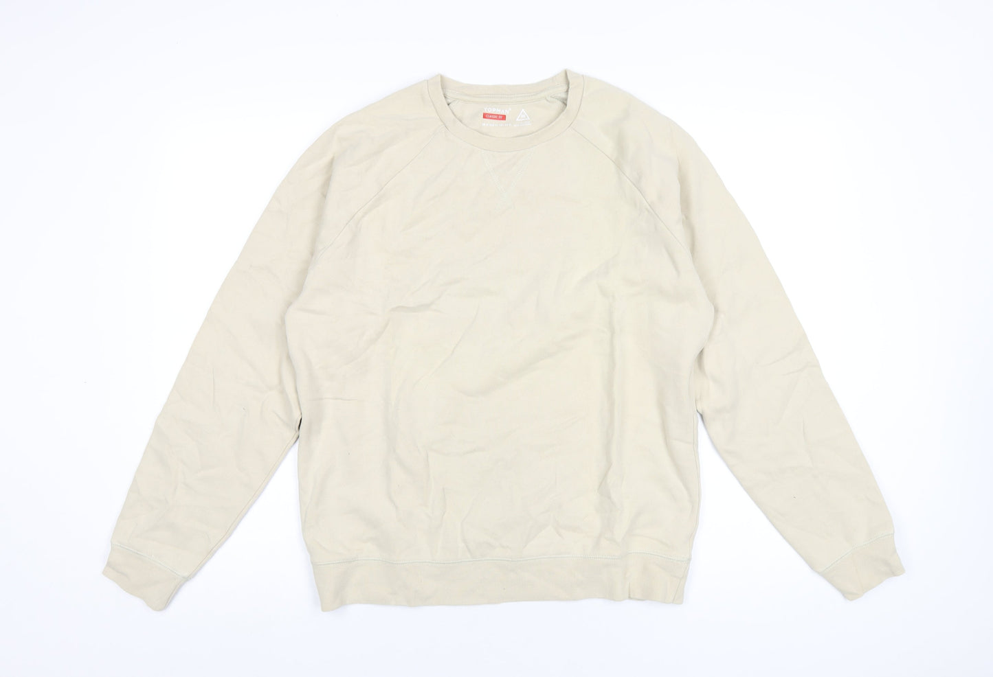 Topman Mens Beige Cotton Pullover Sweatshirt Size M