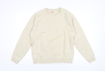 Topman Mens Beige Cotton Pullover Sweatshirt Size M