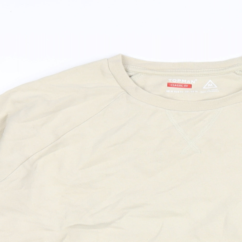 Topman Mens Beige Cotton Pullover Sweatshirt Size M