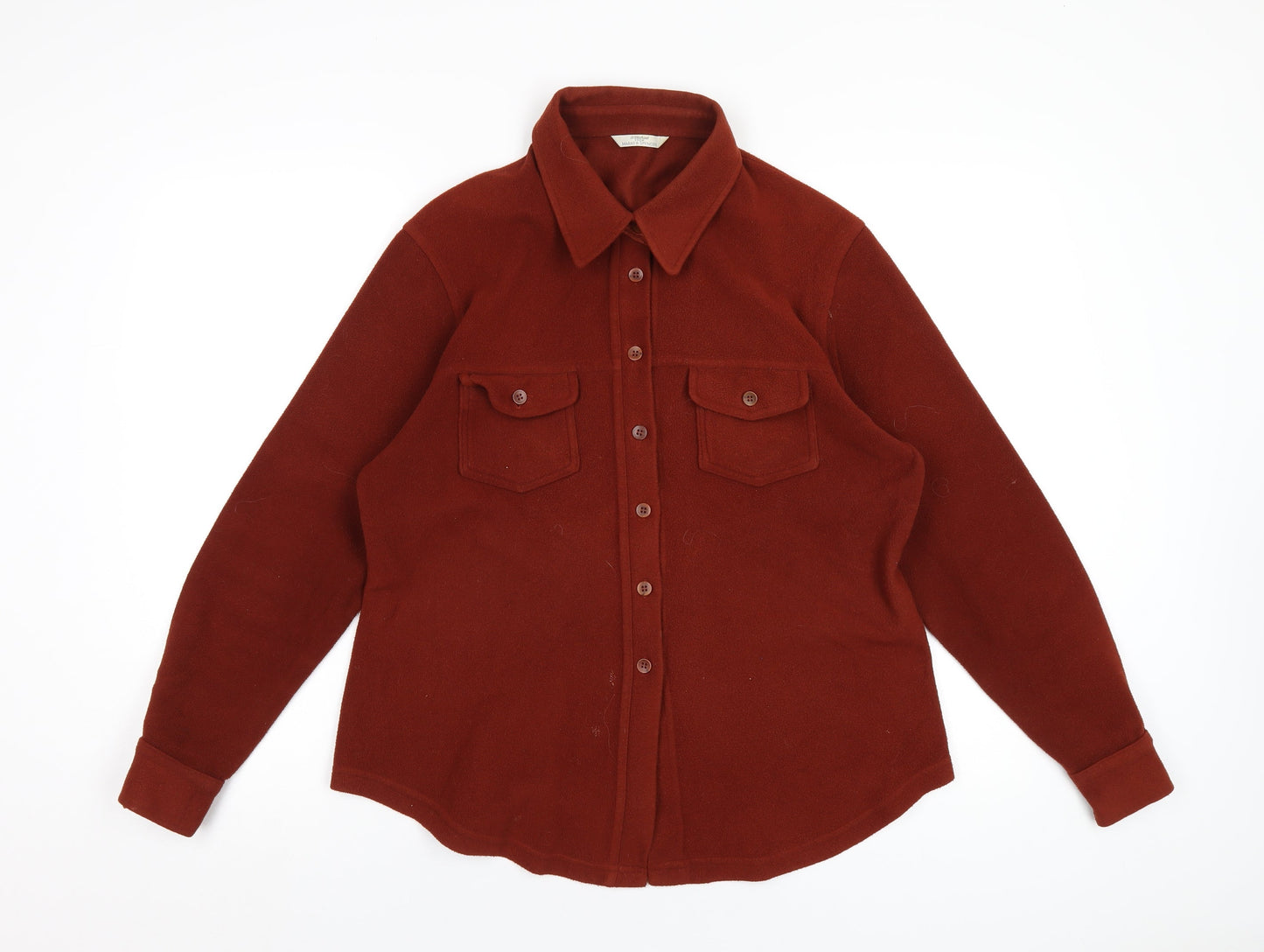 Womens UK Size 18 Marks and Spencer Brown Basic Button-Up