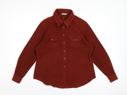 Womens UK Size 18 Marks and Spencer Brown Basic Button-Up