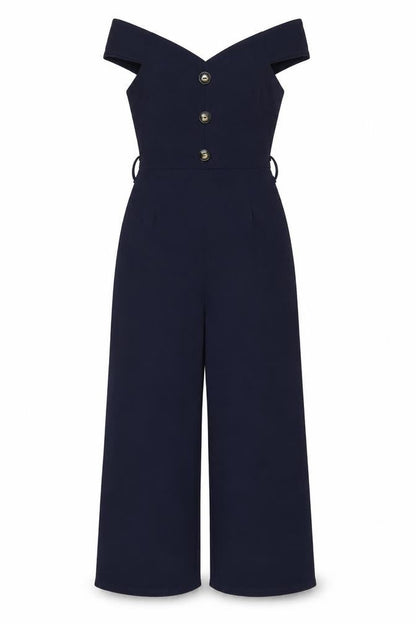 Quiz Womens Blue Polyester Jumpsuit One-Piece Size 6 L24 in Pullover