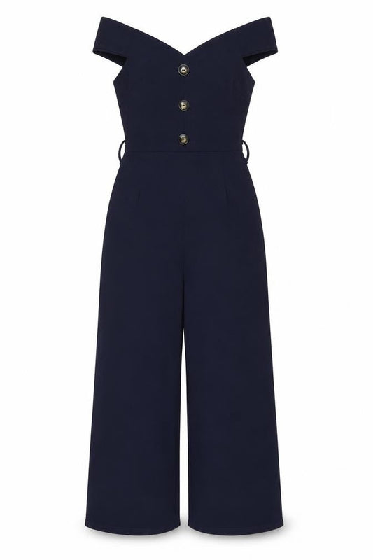 Quiz Womens Blue Polyester Jumpsuit One-Piece Size 6 L24 in Pullover