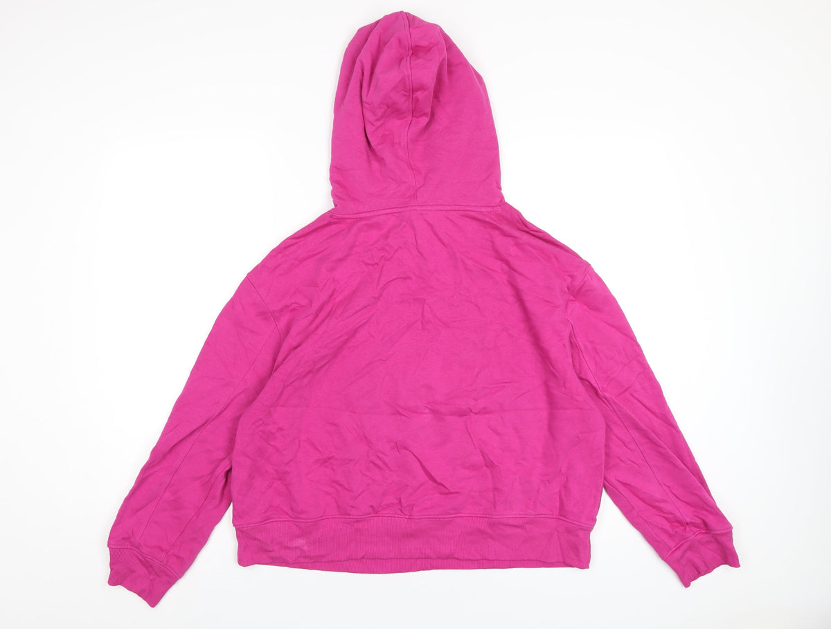 Marks & Spencer Womens Pink Cotton Pullover Hoodie Size 12 Pullover