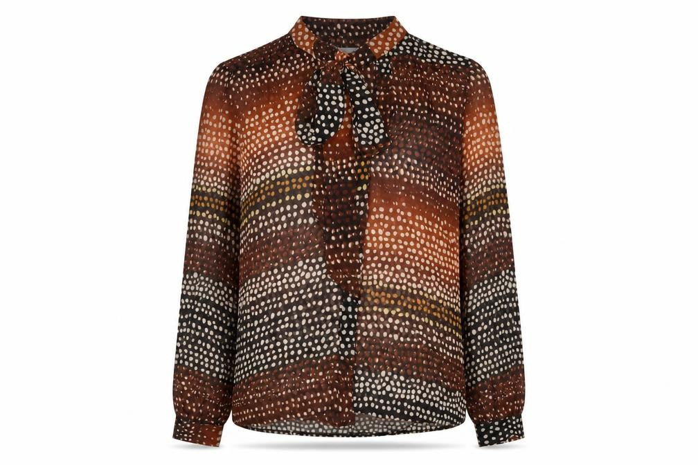 Womens UK Size S Mango Brown Basic Blouse