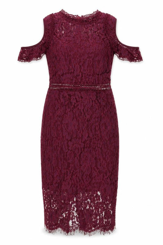 AX Paris Womens Red Polyester Bodycon Size 10 Round Neck Zip